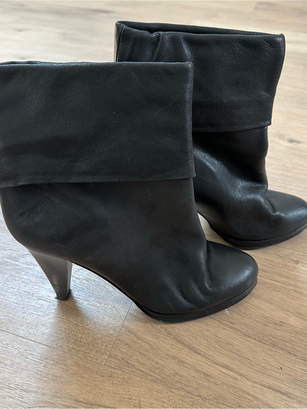 J.CREW - WOMEN'S BLACK LEATHER ANKLE BOOTS - SIZE 8